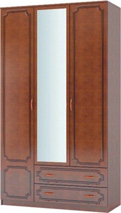 Шкаф трехстворчатый Лак ШР-3 (Орех) с зеркалом в Армавире - изображение
