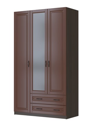 Шкаф трехстворчатый Кантри лак орех ШР-3, с 1 зеркалом в Армавире - изображение