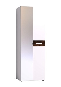Шкаф для одежды Норвуд 54 фасад зеркало + стандарт, Белый-Орех шоколадный в Краснодаре