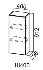 Кухонный навесной шкаф Модус, Ш400/912, цемент светлый в Краснодаре