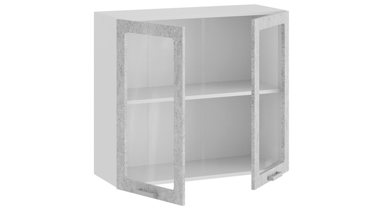 Кухонный навесной шкаф Гранита 1В8С (Белый/Бетон снежный) в Сочи - изображение 1