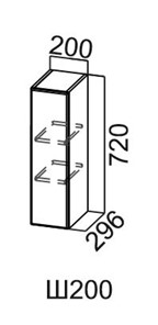 Шкаф настенный Модус, Ш200/720, галифакс в Армавире