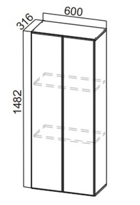 Шкаф-надстройка Стайл, ПН600(912/316), МДФ в Армавире
