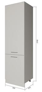 Кухонный шкаф-пенал П7 1, Серый/Антрацит в Сочи