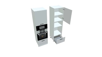 Кухонный шкаф-пенал П7 3, Белое гладкое Ламарти/Белый в Армавире