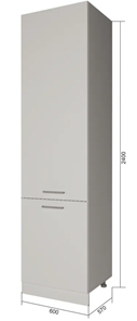 Кухонный шкаф-пенал П9 1, Белое гладкое Ламарти/Антрацит в Сочи