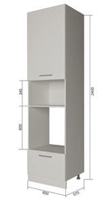 Кухонный шкаф-пенал П9 3, Серый/Белый в Сочи