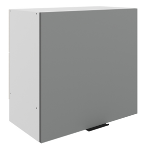 Кухонный навесной шкаф Стоун L600 Н566 (1 дв. гл.) (белый/оникс софттач) в Сочи - предосмотр