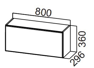 Кухонный навесной шкаф Стайл, ШГ800/360 горизонтальный, МДФ в Краснодаре