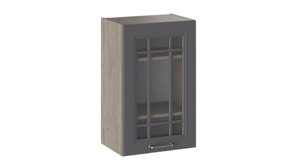 Кухонный шкаф Одри со стеклом В_72-45_1ДРс (Серый) в Сочи - изображение