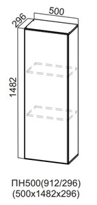 Настенный шкаф-пенал Вельвет, ПН500(912/296) в Армавире