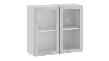 Кухонный навесной шкаф Гранита 1В8С (Белый/Бетон снежный) в Сочи - предосмотр