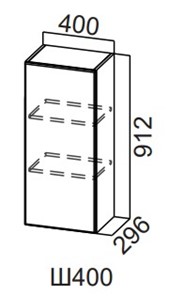 Шкаф навесной на кухню Модерн New, Ш400/912, МДФ в Армавире