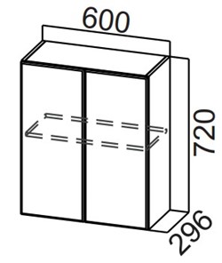Распашной кухонный шкаф Стайл, Ш600/720, МДФ в Армавире
