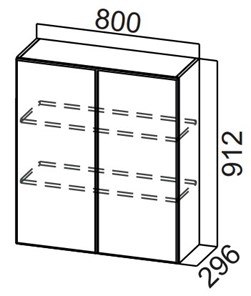 Распашной кухонный шкаф Стайл, Ш800/912, МДФ в Краснодаре