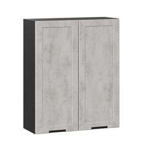Навесной кухонный шкаф 800 высокий Джамис ЛД 296.460.000.029, Чёрный/Белый камень в Краснодаре