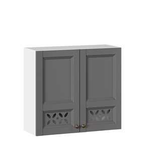 Кухонный навесной шкаф Амели-3 800 ЛД 299.360.000.033, Белый/Оникс серый в Краснодаре