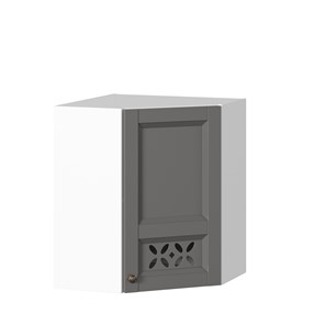 Кухонный навесной шкаф Амели-3 угловой 600 ЛД 299.610.000.055, Белый/Оникс серый в Краснодаре