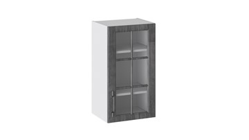 Навесной шкаф Прованс (Белый глянец/Санторини темный) со стеклом В_72-40_1ДРс в Краснодаре