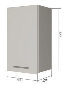 Кухонный шкаф В7 40, Сатин/Белый в Сочи
