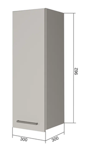 Навесной кухонный шкаф В9 30, Бетон пайн/Белый в Армавире