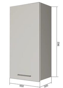 Навесной кухонный шкаф В9 45, МДФ Розовый шагрень/Антрацит в Краснодаре