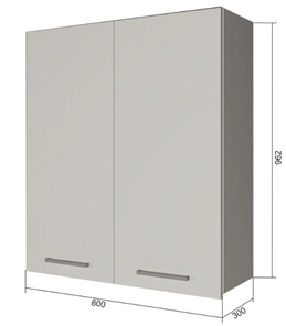 Навесной кухонный шкаф В9 80, Бетон пайн/Антрацит в Сочи