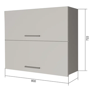 Навесной кухонный шкаф ВГ2 80, Сатин/Белый в Сочи