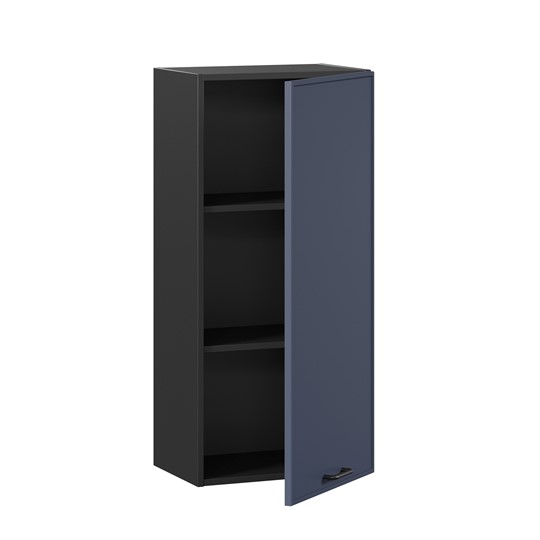 Кухонный навесной шкаф высокий 450 Индиго ЛД 298.430.000.153, Чёрный/Тёмно-синий в Краснодаре - изображение 1