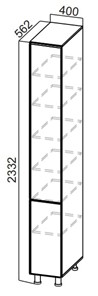 Шкаф-пенал распашной Стайл, П400г(2332), МДФ в Армавире