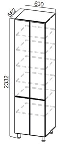 Шкаф-пенал кухонный Стайл, П600г(2332), МДФ в Армавире