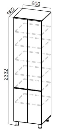 Шкаф-пенал кухонный Стайл, П600г(2332), МДФ в Краснодаре - изображение
