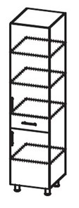 Шкаф-пенал с ящиком Модерн А40 МДФ глянец, металлик, премиум в Армавире