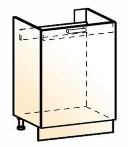 Шкаф рабочий под мойку Стоун L600 (1 дв. гл.) в Сочи