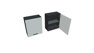 Кухонный шкаф ВС7 60, Белое гладкое Ламарти/Антрацит в Краснодаре