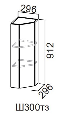 Кухонный шкаф торцевой закрытый Модерн New, Ш300тз/912, МДФ в Краснодаре - изображение