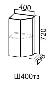 Кухонный шкаф торцевой закрытый Модерн New, Ш400тз/720, МДФ в Краснодаре