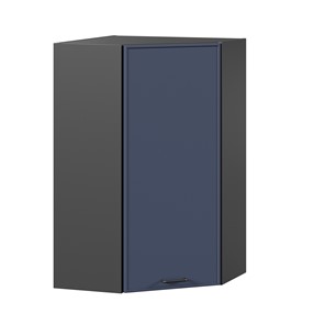 Шкаф угловой настенный высокий Индиго ЛД 298.620.000.159, Чёрный/Тёмно-синий в Сочи