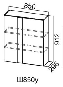 Шкаф настенный Модус, Ш850у/912, галифакс в Армавире