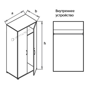Шкаф-гардероб Моно-Люкс G5A05 в Новороссийске - предосмотр 1