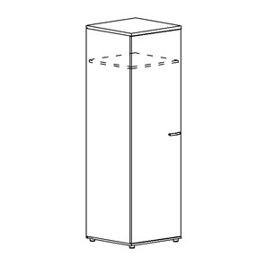 Шкаф для одежды глубокий узкий Albero (60х59х193) в Краснодаре