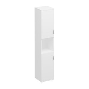 Шкаф для документов узкий 2-дверный с нишей Комфорт КФ, белый премиум (40x38x200) К.384 БП в Армавире