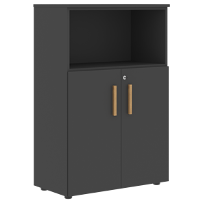 Шкаф с глухими малыми дверьми FORTA Черный Графит  FMC 80.3 (Z) (798х404х1197) в Армавире