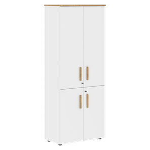 Широкий шкаф высокий FORTA Белый-Дуб Гамильтон FHC 80.3(Z) (798х404х1965) в Краснодаре