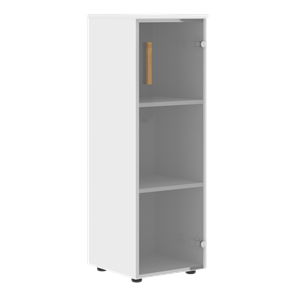 Шкаф колонна средний со стеклянной правой дверью FORTA Белый FMC 40.2 (R) (399х404х801) в Армавире