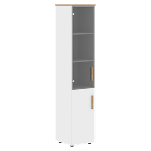 Высокий шкаф с глухой дверью колонна FORTA Белый-Дуб Гамильтон  FHC 40.2 (L/R) (399х404х1965) в Краснодаре
