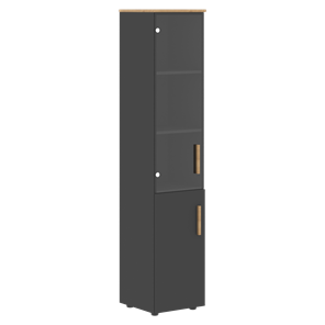 Шкаф колонна высокий с глухой дверью FORTA Графит-Дуб Гамильтон  FHC 40.2 (L/R) (399х404х1965) в Краснодаре