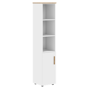 Высокий шкаф с глухой малой дверью  левой FORTA Белый-Дуб Гамильтон FHC 40.5 (L) (399х404х1965) в Сочи