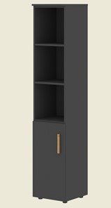 Высокий шкаф с глухой малой дверью  левой FORTA Черный Графит  FHC 40.5 (L) (399х404х1965) в Сочи
