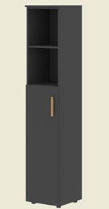 Высокий шкаф с глухой средней дверью  левой FORTA Черный Графит  FHC 40.6 (L) (399х404х1965) в Армавире